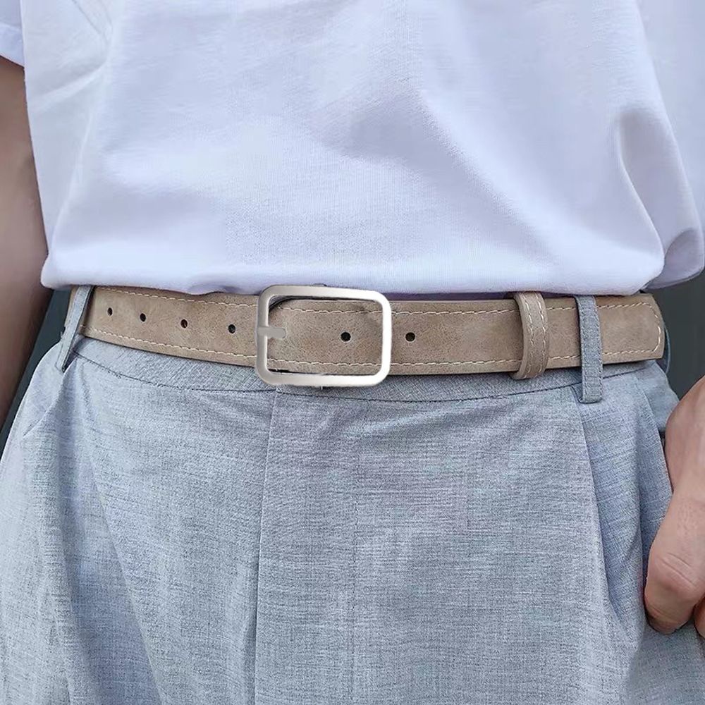 Thắt lưng da khóa kim loại hình vuông nhiều màu tùy chọn phong cách Hàn Quốc cổ điển thời trang cho nữ