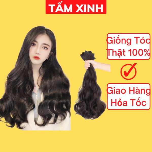 Sét 3 dải tóc giả kẹp xoăn sóng nữ đẹp cao cấp làm dày tóc, tự nhiên mềm đẹp