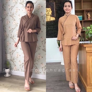 ĐỒ LAM ĐI CHÙA  Xéo Nhất Nơ Kate chơn không thêu