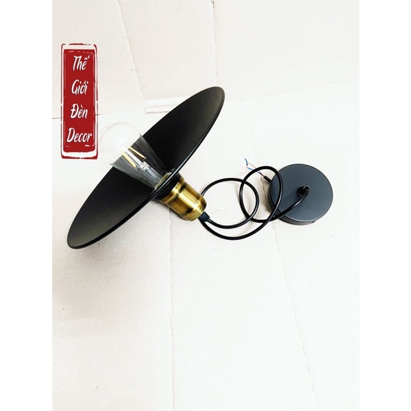 Đèn thả trang trí T047 , Chao đèn thả trần quán cafe chao đĩa bay đui đồng 22CM 26CM 30CM