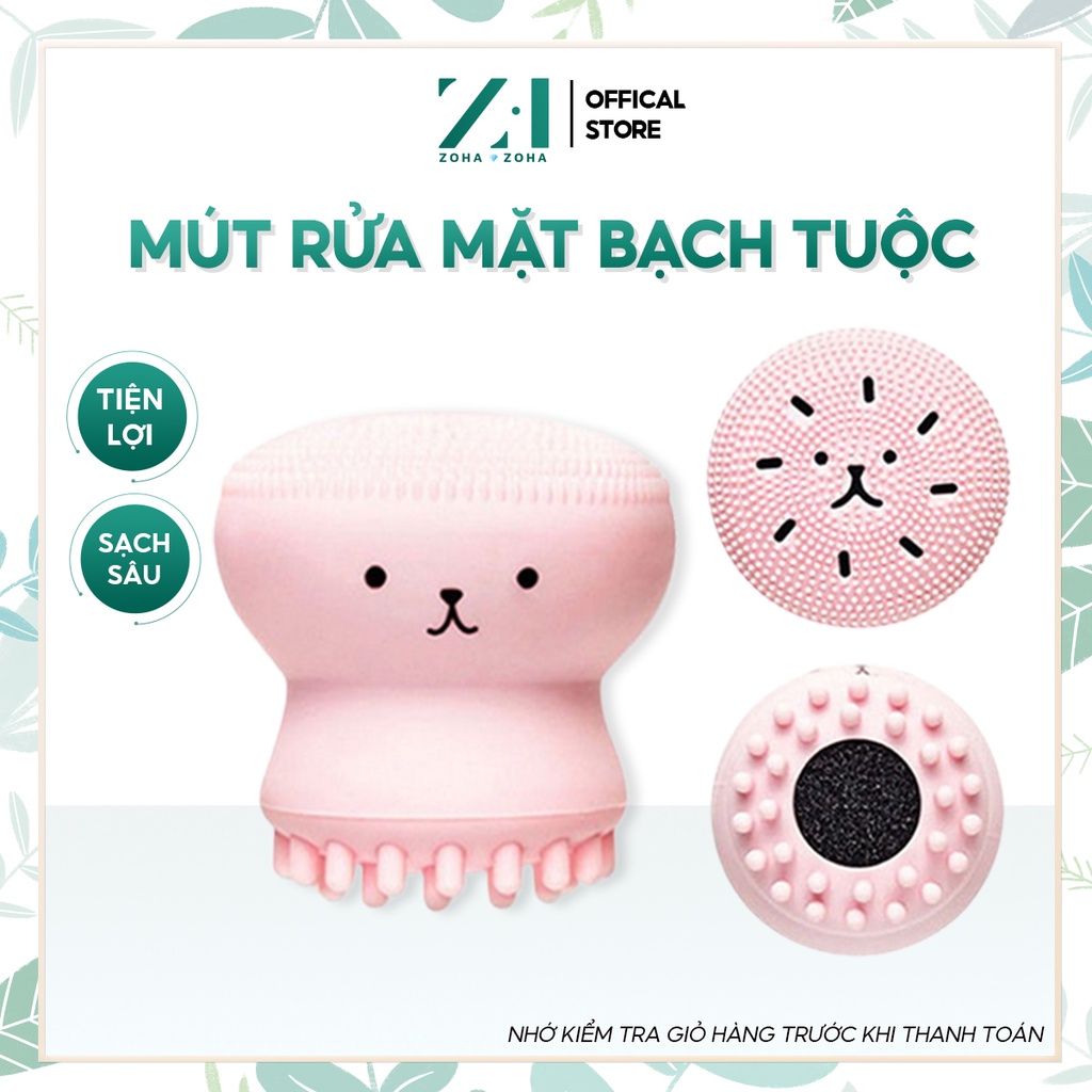 Bông rửa mặt bạch tuộc phong cách Hàn Quốc cọ silicone rửa mặt làm sạch lỗ chân lông ZOHAZOHA