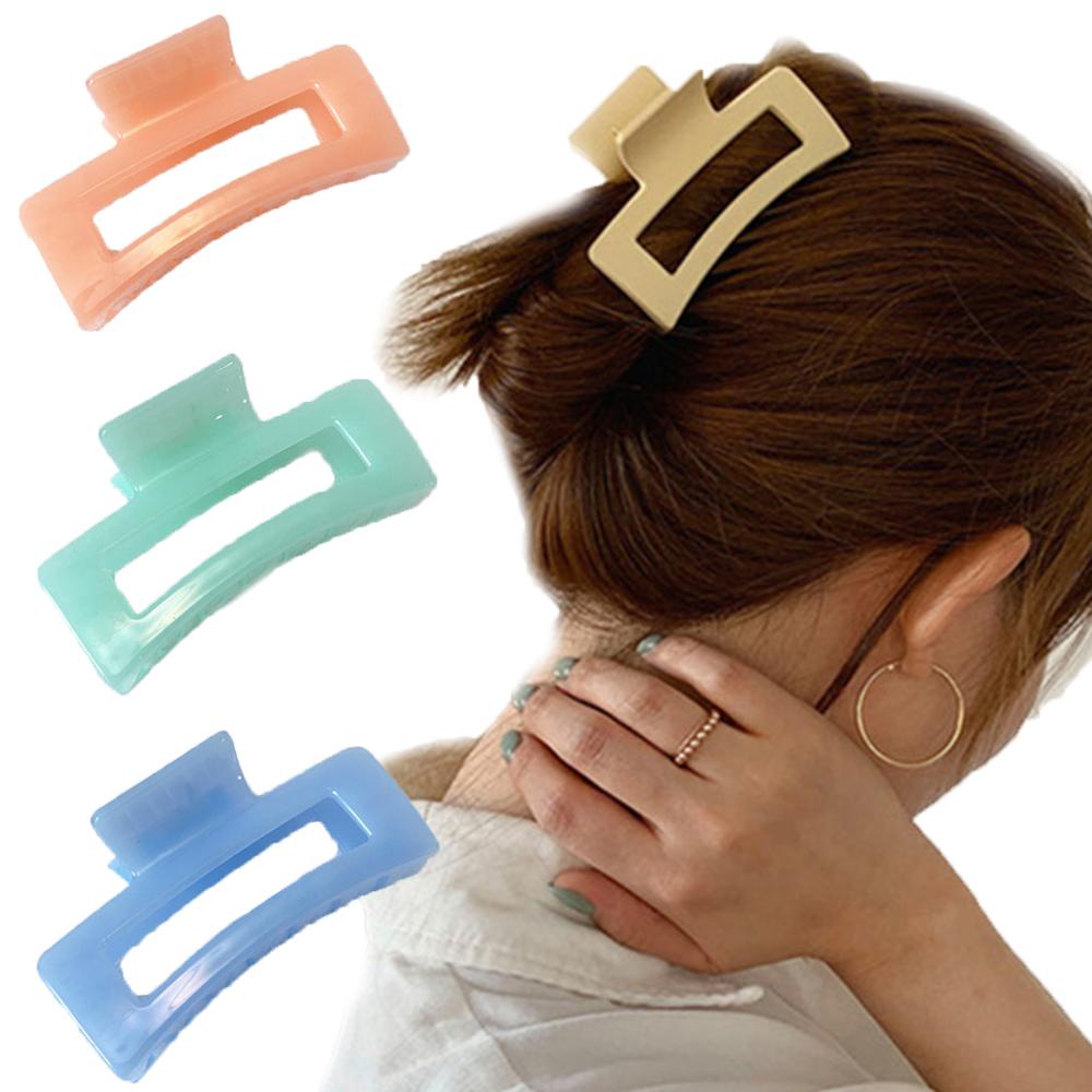 Kẹp Tóc Càng Cua Hình Chữ Nhật Bằng Nhựa Acrylic Lấp Lánh Cho Nữ