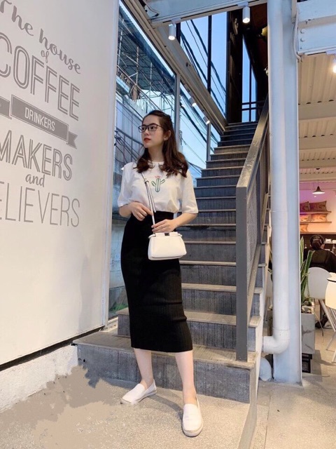 CHÂN VÁY LEN DÁNG LỠ XẺ SAU CÓ SẴN | BigBuy360 - bigbuy360.vn