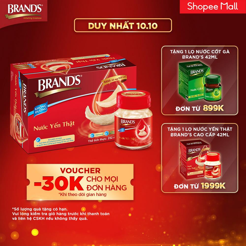 Nước yến thật BRAND'S không đường (42 ml x 6 lọ)