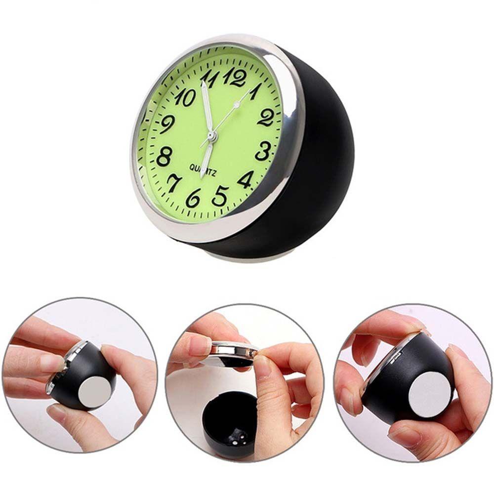 Đồng Hồ Kiêm Nhiệt Kế Mini Phản Quang Tiện Dụng Cho Nội Thất Xe Hơi