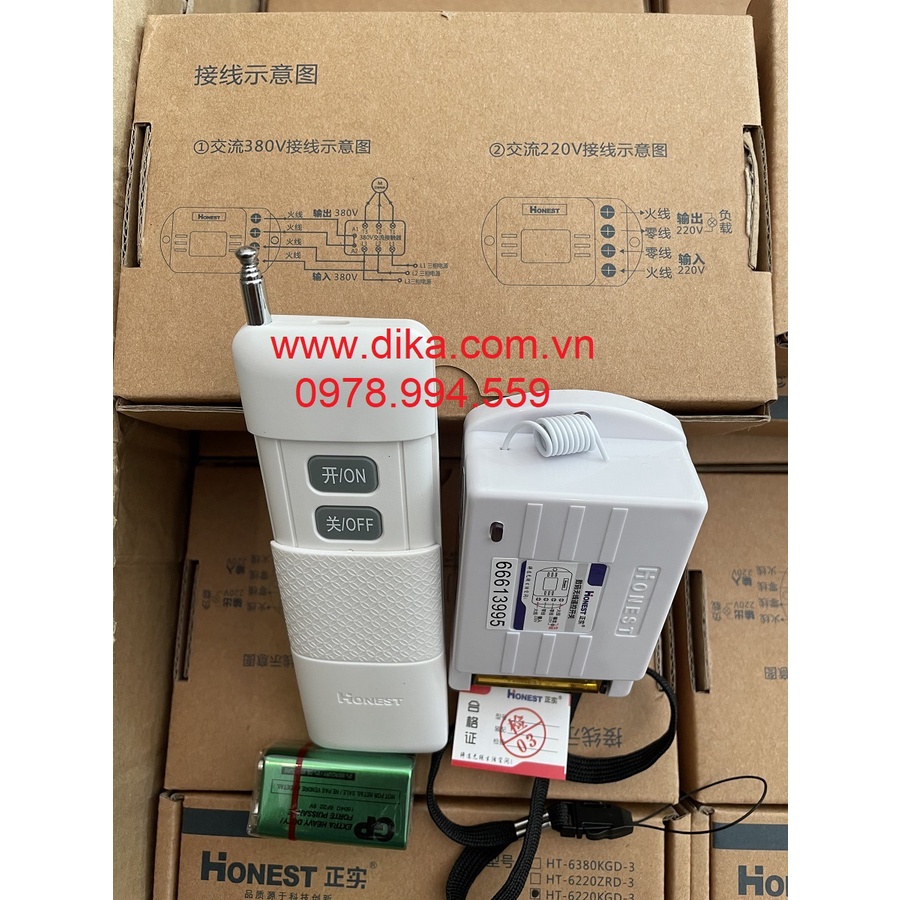 Công tắc điều khiển từ xa 3km Honest HT-6220KGD-3 , HT-6220KGD