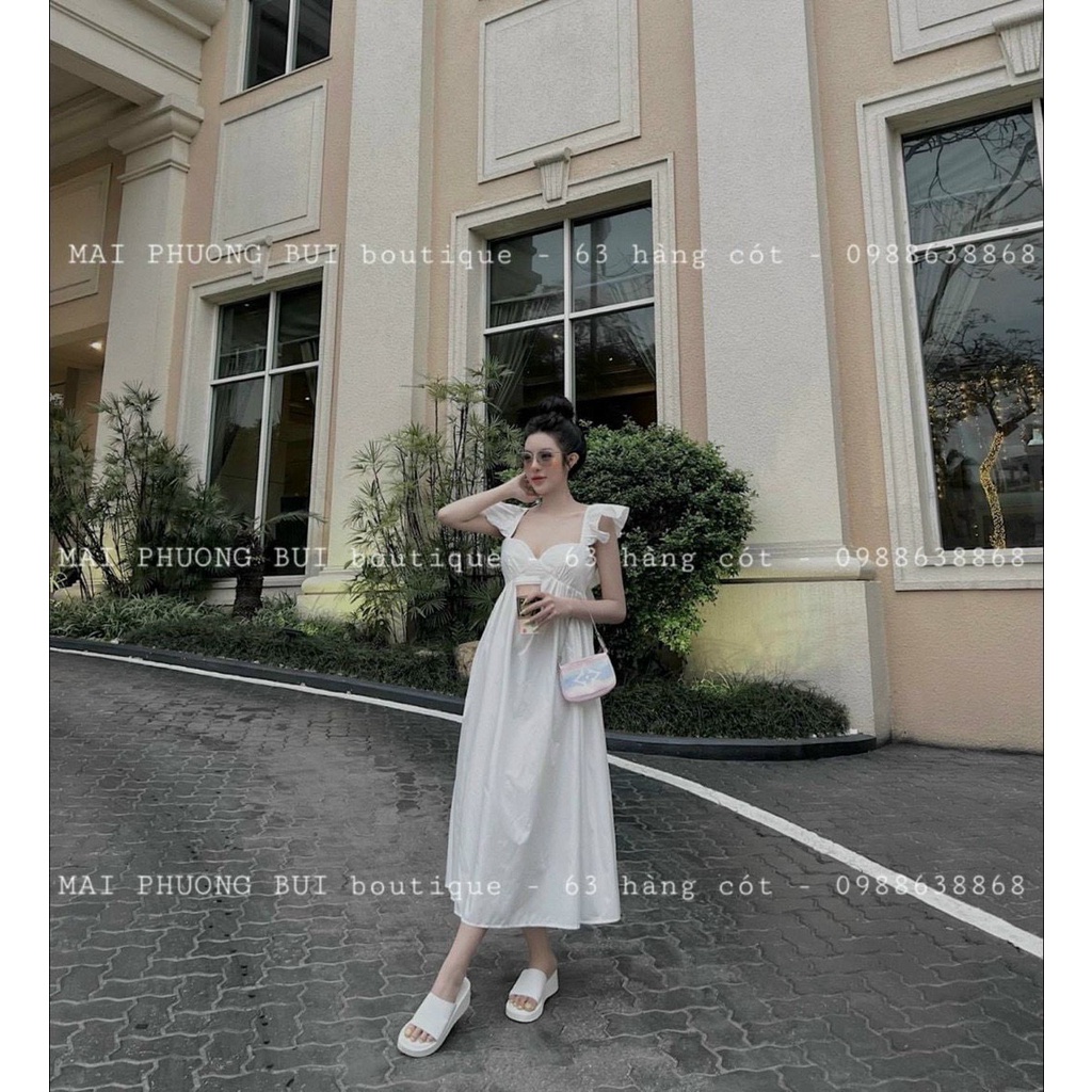 Váy babydoll dáng dài, váy maxi tay cánh tiên điệu đà, chuẩn hàng MPB, tiểu thư sang chảnh