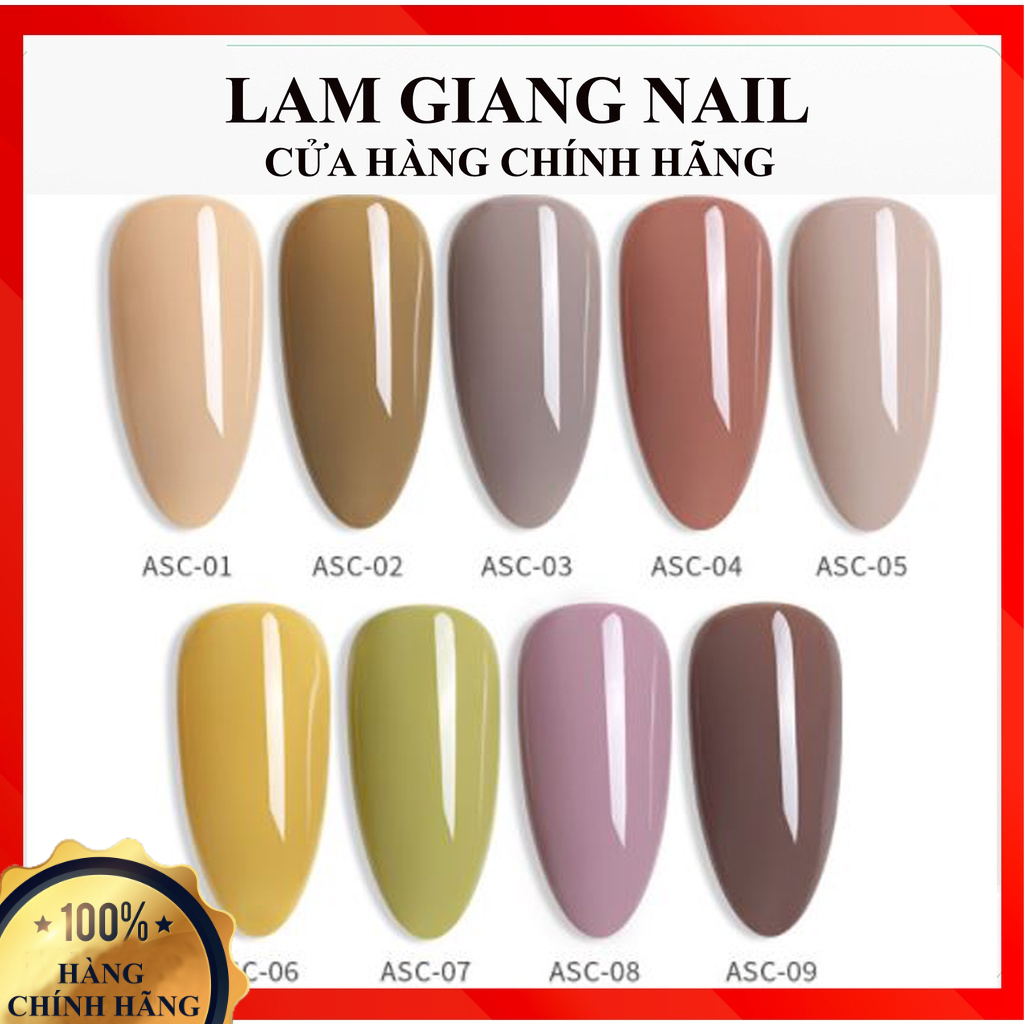 Sơn gel AS mẫu chai đỏ nhọn ASC 9 chai 15ml siêu HOT siêu xịn