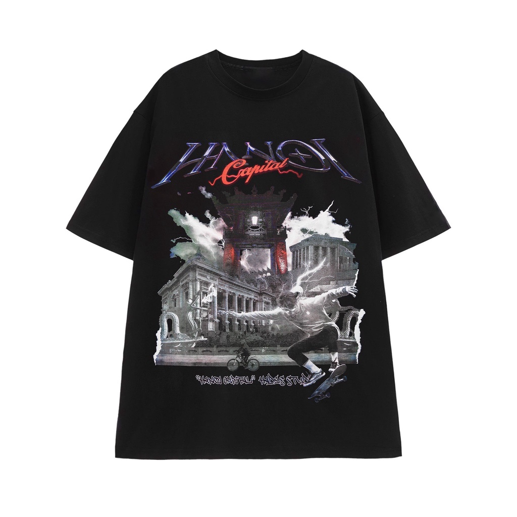 Áo thun tay lỡ Hà Nội spirit Hades tee phong cách trẻ trung, Nam Nữ mặc form siêu đẹp