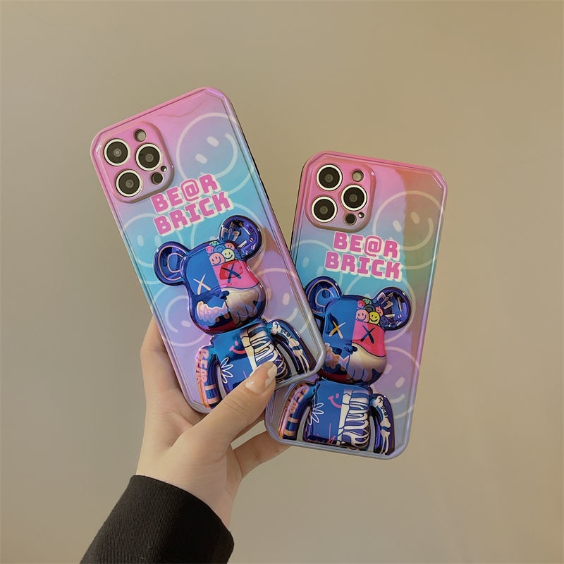 Ốp điện thoại in hình gấu 3D nhiều màu cho IPhone 12 13 11 Pro Max X Xs Max Xr
