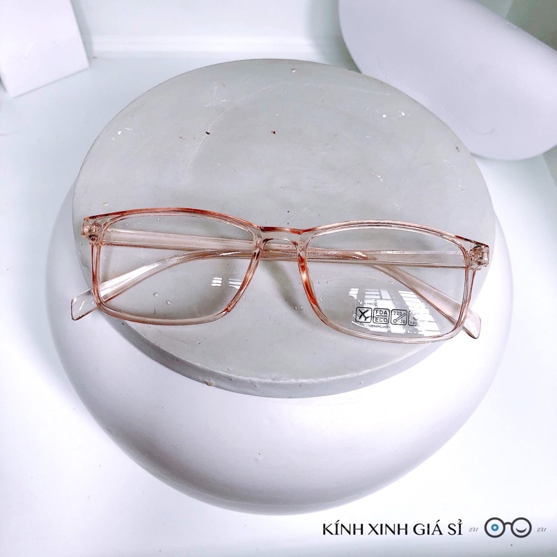 Gọng mắt kính vuông trơn nam nữ mang mát hoặc ráp cận viễn loạn