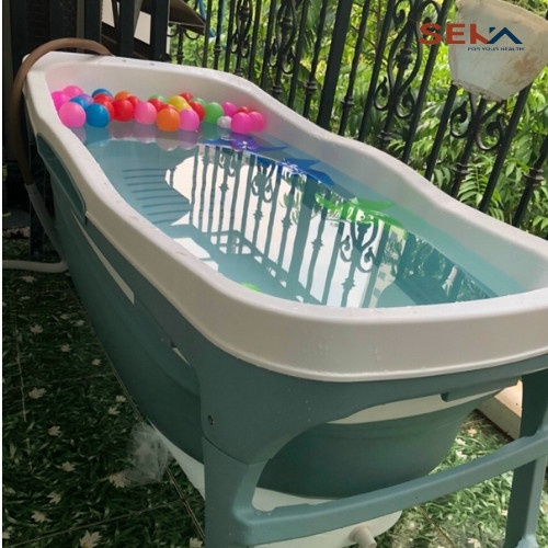 Bồn Tắm Gấp Gọn Cho Người Lớn Chậu Tắm Thông Minh Cho Bé Có Thể Dùng Xông Hơi Thư Giãn Chất Liệu Nhựa PP Silicon Cao Cấp