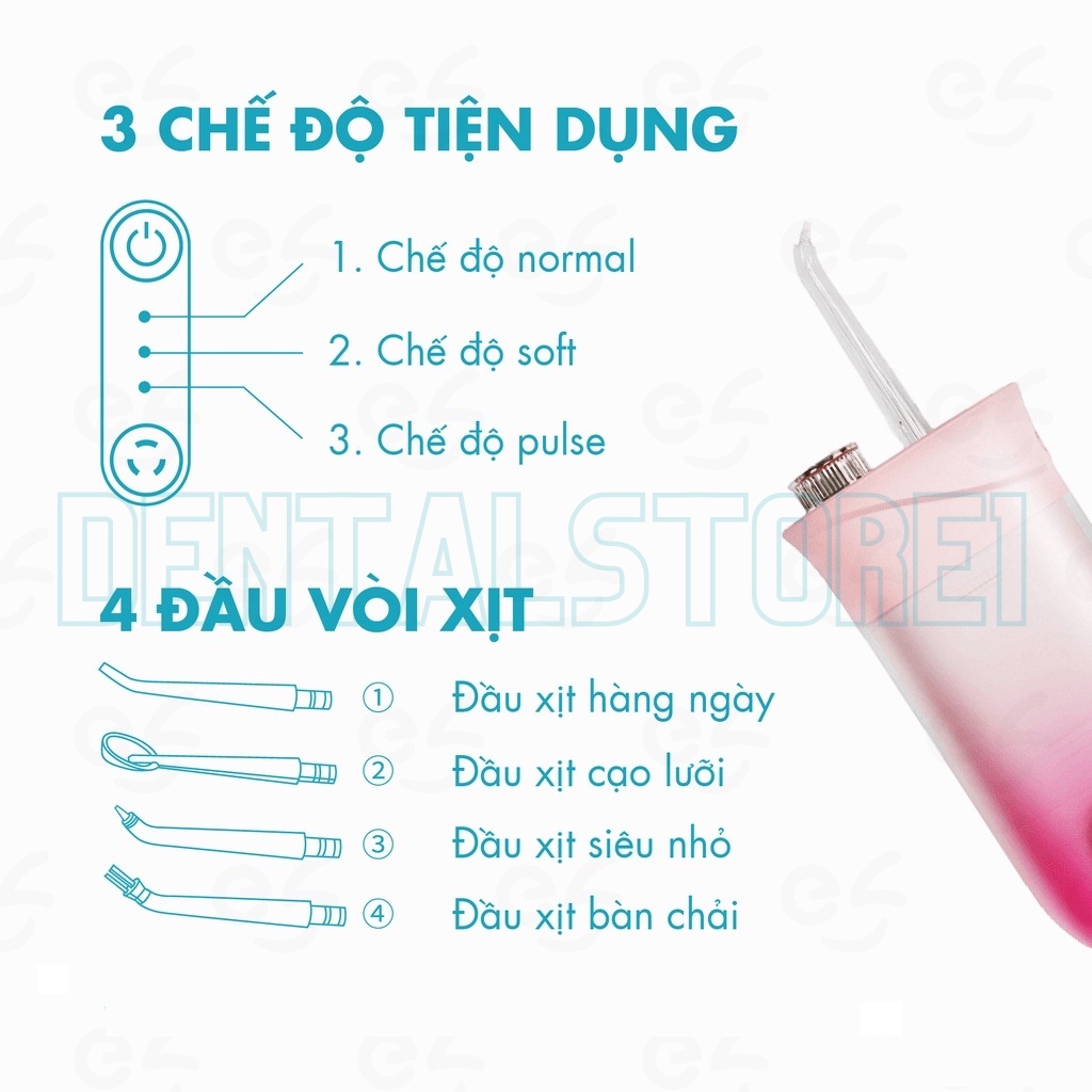 Máy tăm nước- Tăm nước cầm tay-Gấp gọn oral-Dental store- Mẫu mới nhất 2021- Tiện Lợi-Dễ Sử Dụng