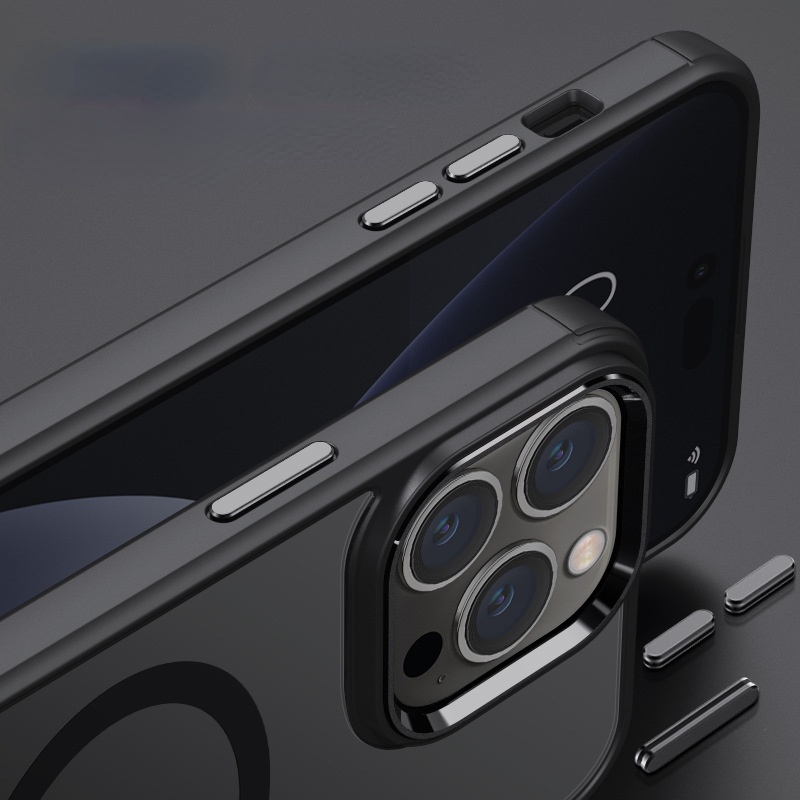 Ốp Điện Thoại Kim Loại Hít Nam Châm Mặt Nhám Cho Iphone 14 13 12 PRO Max IPhone14 PRO