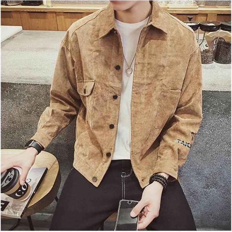 Áo Khoác Tay Dài Dáng Rộng Phong Cách Nhật Bản Thời Trang Xuân Thu Cho Nam Trung Niên