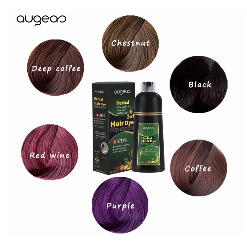 Dầu Gội Nhuộm Phủ Bạc Nhanh Augeas 500ml Black Hair Shampoo