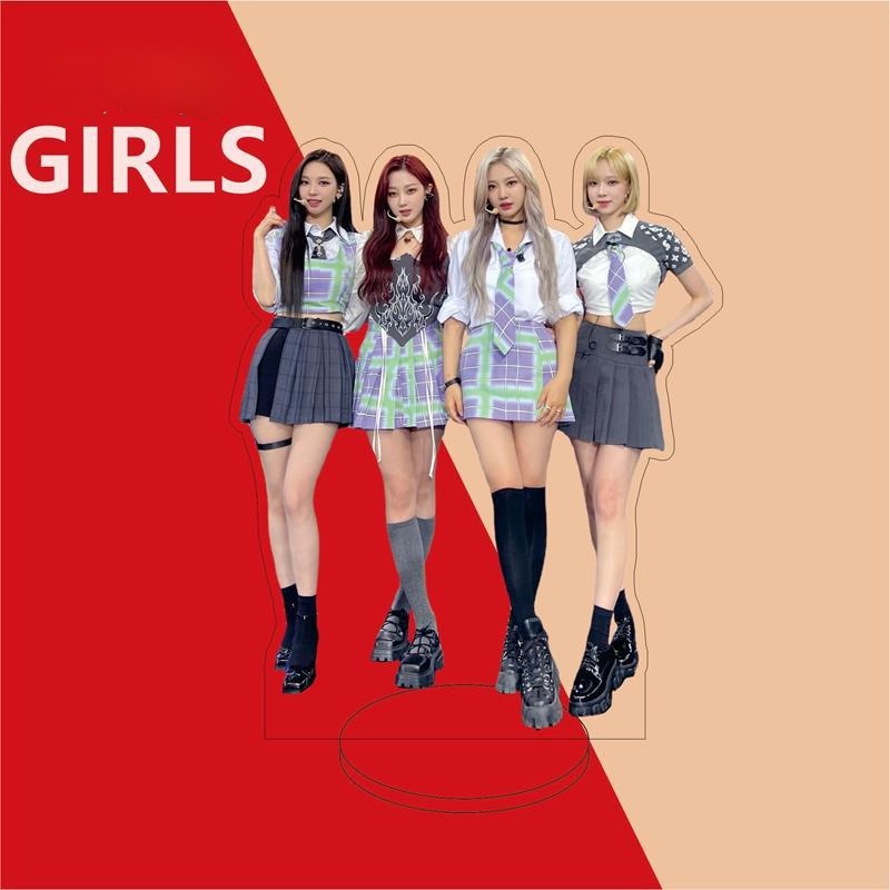 Phụ Kiện Trang Trí Bàn Làm Việc Hai Mặt Bằng Acrylic Kpop Aespa GirlsAcrylic