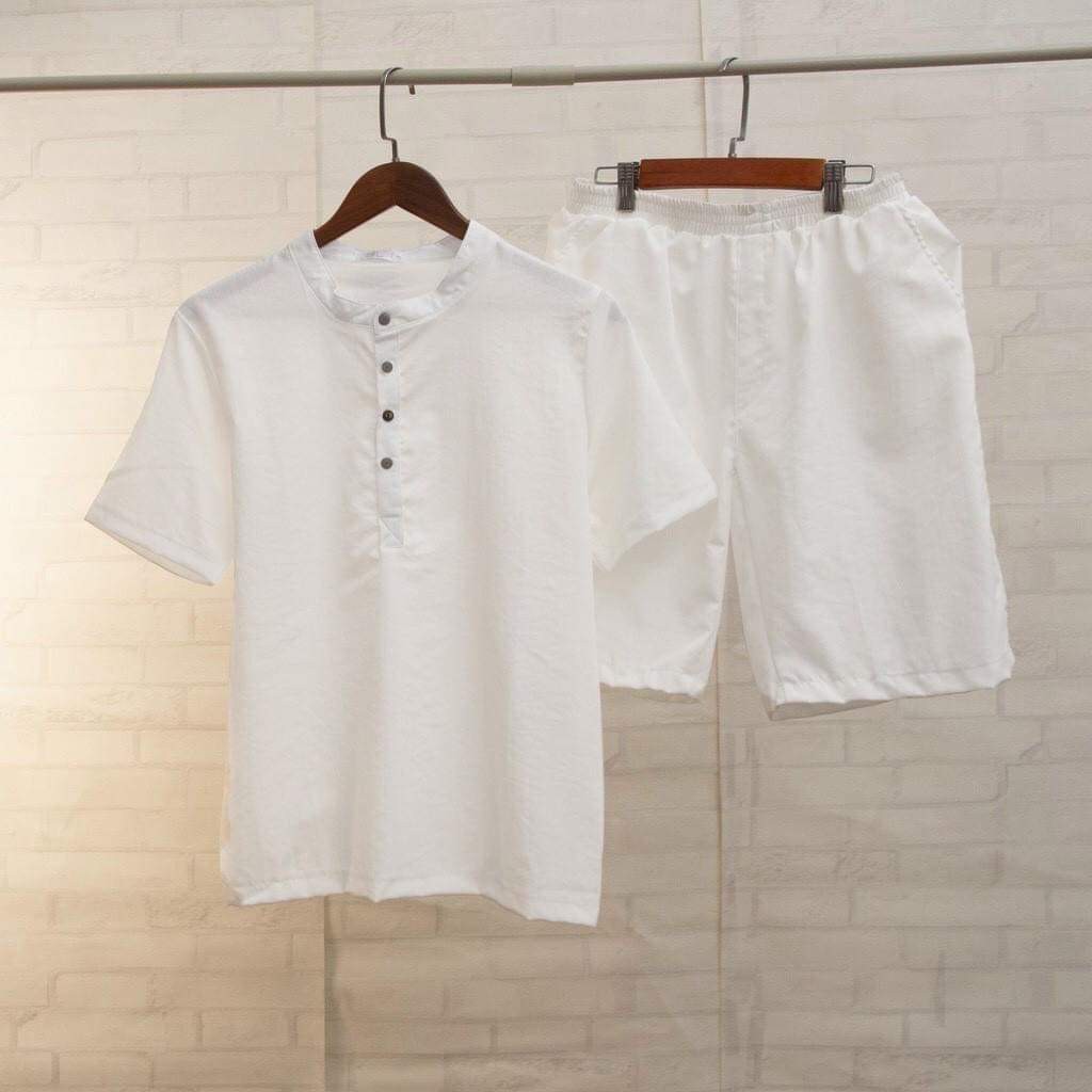 Bộ đũi nam cộc tay cổ tàu Mantino , chất đũi Thái, form chuẩn mặc mát lạnh, thoáng mát thấm hút mồ hôi | BigBuy360 - bigbuy360.vn