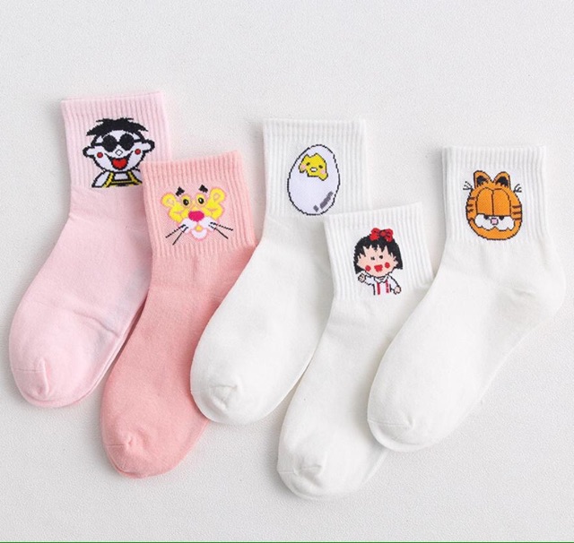 Tất cổ nhỡ nhiều màu nhiêu hình cực đáng yêu - Vớ cotton thoáng khí thấm mồ hôi - Quà tặng tất xinh giá rẻ