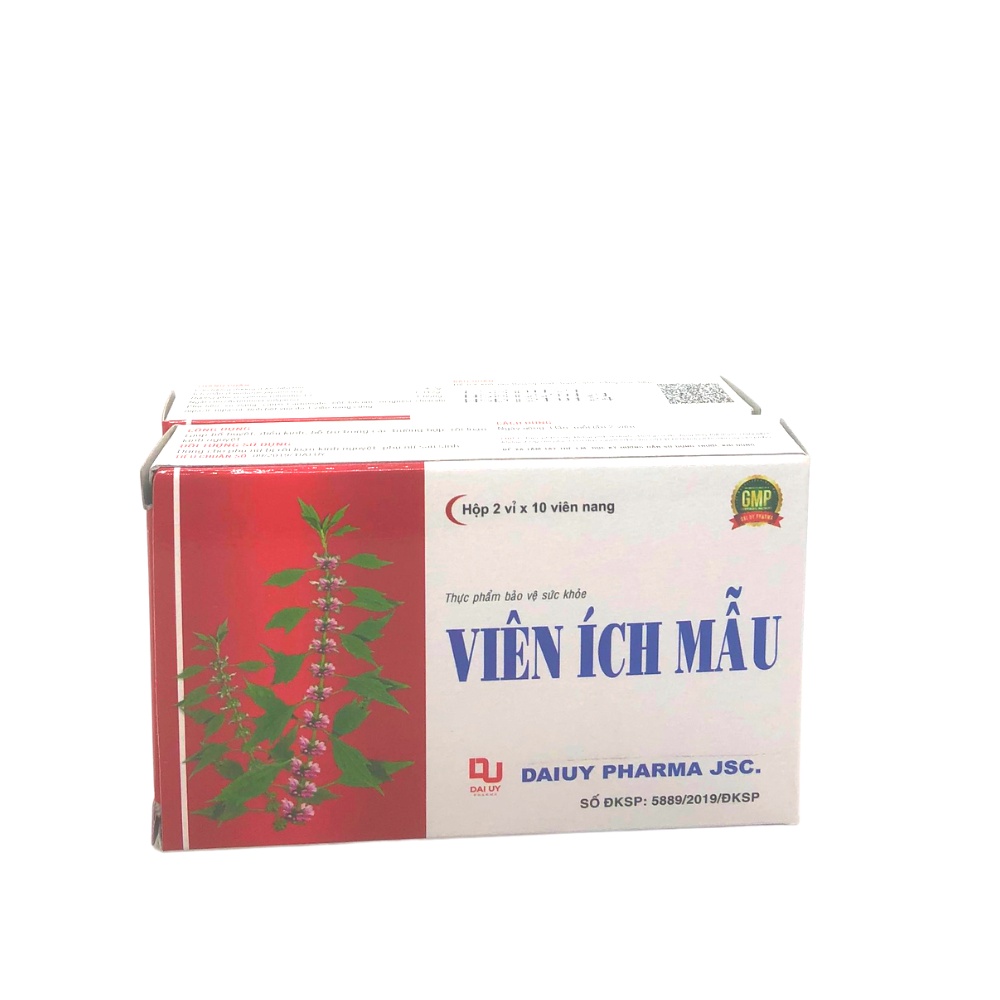 Viên uống Ích Mẫu - Bổ huyết - Điều Kinh - Hộp 20 viên - Đại Uy