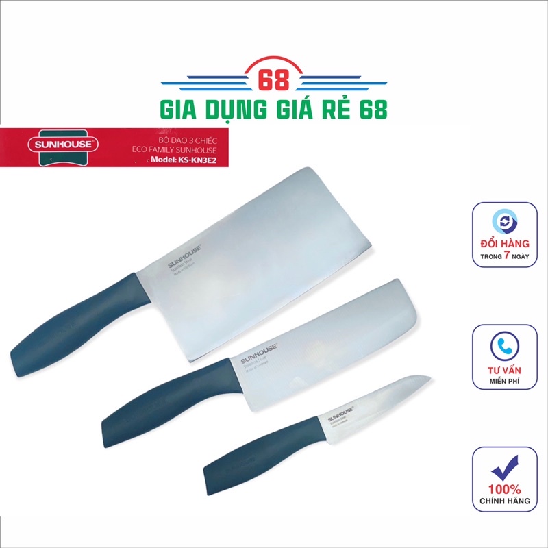 Bộ dao 3 chiếc Eco Family Sunhouse KS-KN3E2- MASAMOTO VIỆT NAM