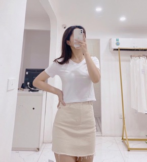 Chân váy kaki ngắn