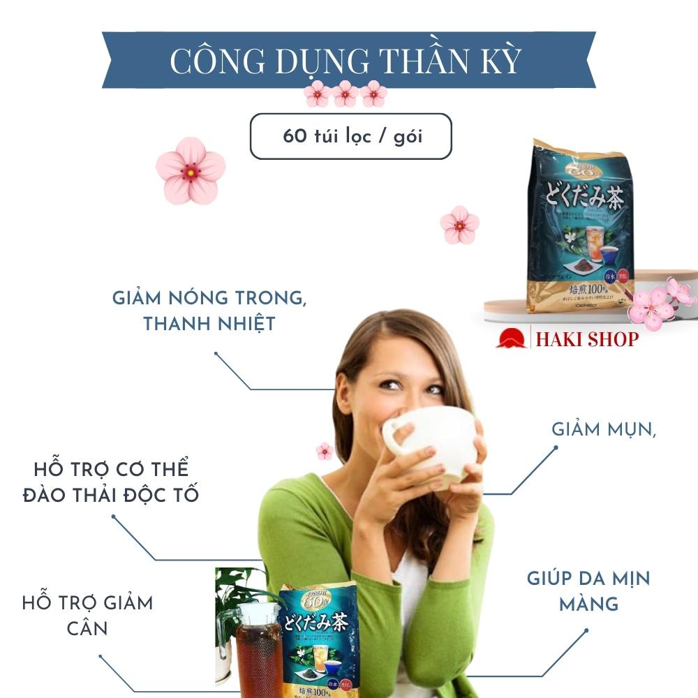 Trà diếp cá, trà ổi giảm cân hiệu quả thanh lọc cơ thể Nhật Bản 60 túi lọc - Haki Japan