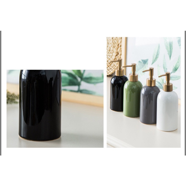 Chai Đựng Sữa Tắm Dầu Gội, Bình Đựng Nước Rửa Tay Dung Tích 350ml Bằng Gốm Sứ Cao Cấp