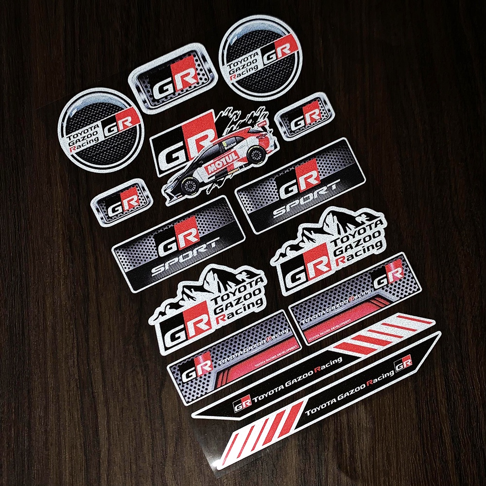 Miếng Đề Can Dán Trang Trí Xe Hơi Thể Thao Toyota GR GAZOO Racing GR Sport Cho Yaris Supra 86 RAV4 Vitz Camry