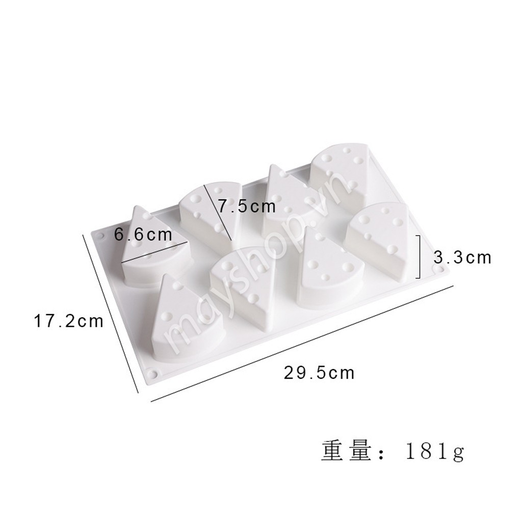 Khuôn silicone 8 miếng phô mai/ khuôn thạch