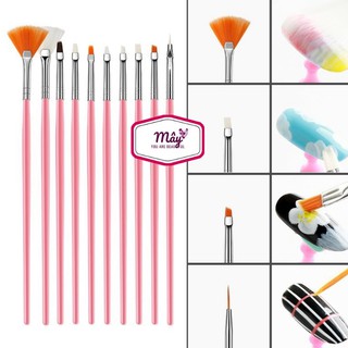 Bộ cọ vẽ hoa 15 cây, bút vẽ hoa làm móng chuyên nghiệp sợi mềm mịn dễ dùng