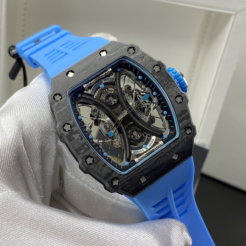 Đồng hồ nam RM53-01 full Carbon dây blue size 44mm sử dụng cỗ máy Thuỵ Sỹ