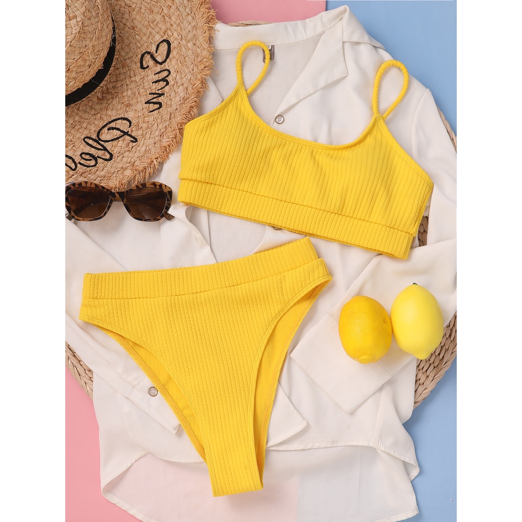 Bộ Đồ Bơi Bikini Màu Sắc Ngọt Ngào Lưng Cao Có Đệm Ngực Cho Nữ Px76 | BigBuy360 - bigbuy360.vn