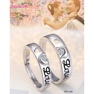 Nhẫn đôi bạc Ý 925 Bạc Xinh Huệ Ngân- Cá heo thủy chung RR1146