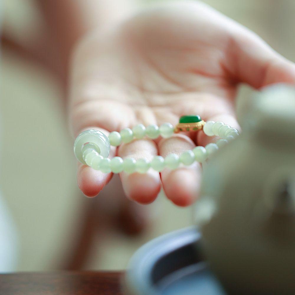 Vòng Tay Hạt Thủy Tinh Phối Hạt Thủy Tinh Phong Cách Retro Cho Nữ