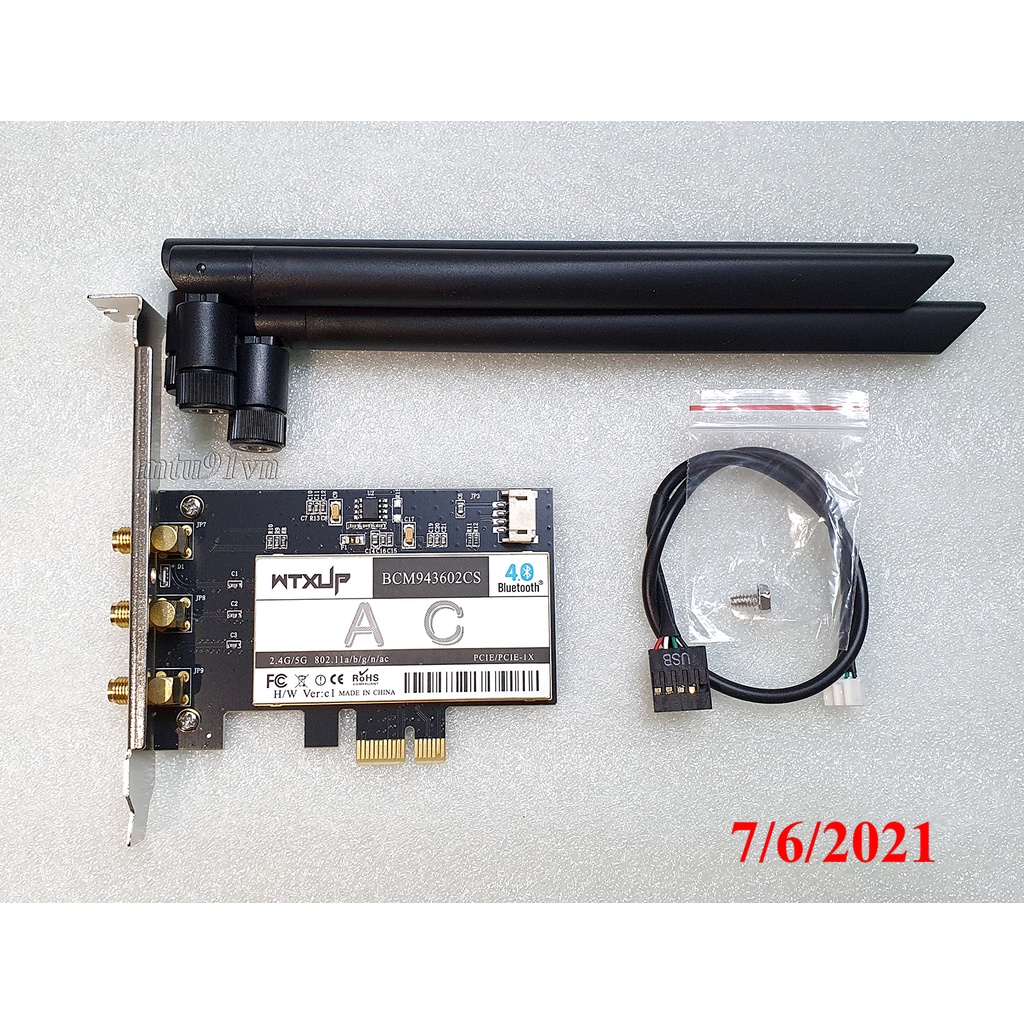 Card WiFi cho PC Broadcom BCM94360 + Bluetooth 4.1 chuẩn AC hỗ trợ MacOS