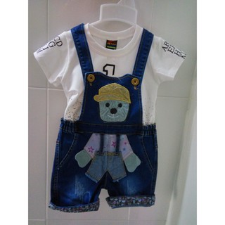 Set yếm jean bé trai