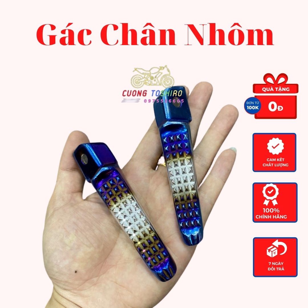 Gác chân nhôm sau lắp cho các dòng xe honda yamaha inox titan như wave, sirius, exciter, dream ... bảo hành 1 năm