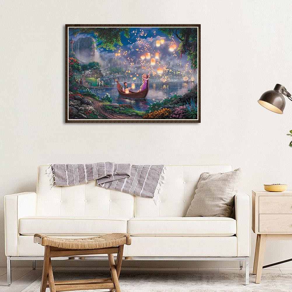 Bộ Tranh Đính Đá 5D Tự Làm 30x40CM Hình Ban Đêm Lãng Mạn Trang Trí Nhà Cửa