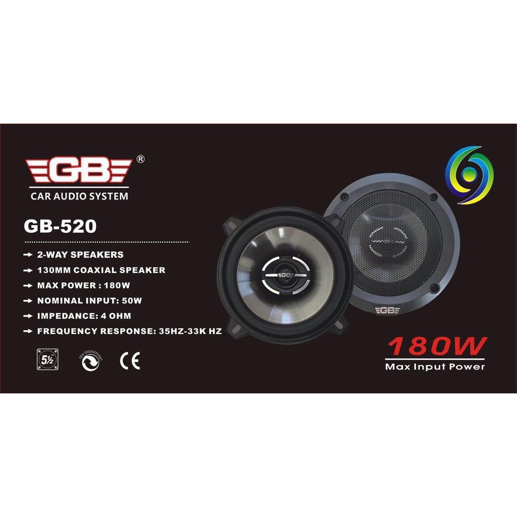 Loa Cánh ô Tô GB 520 180W - Hai đường tiếng