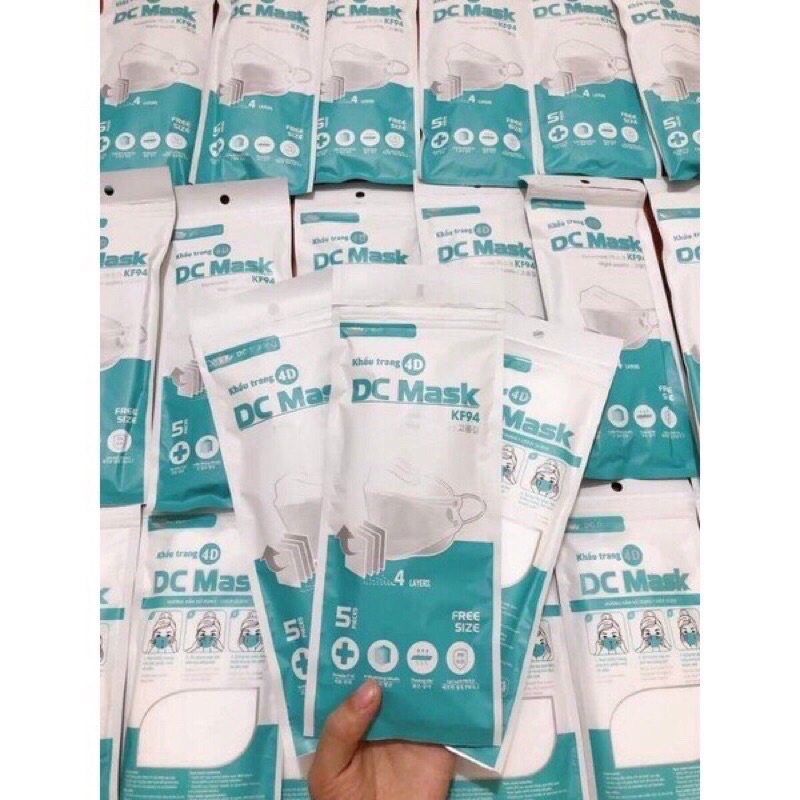 KHẨU TRANG 4D KHÁNG KHUẨN DC MASK CAO CẤP (HÀNG CTY)