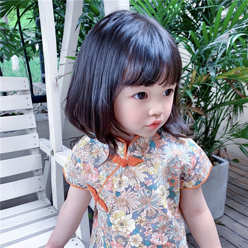 Đầm Sườn Xám Công Chúa Phong Cách Trung Hoa Cổ Điển Kiểu Mới 2022 Cho Bé Gái 90-150 Size
