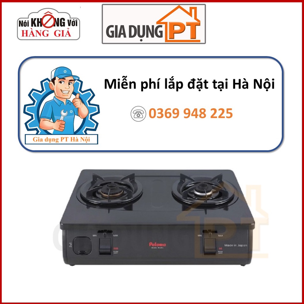 Bếp gas dương để bàn Paloma PA-6PEJ, nhập khẩu nguyên chiếc từ Nhật Bản, mặt bếp tráng men, đầu đốt ECO siêu tiết kiệm