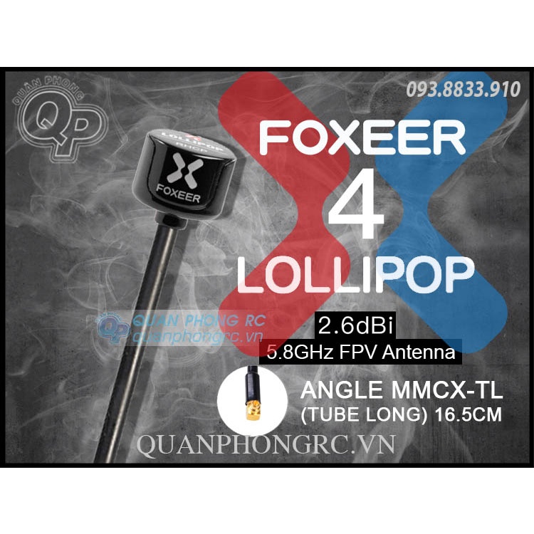 Anten Foxeer Lollipop 4 -5.8G 2.6dBi High Gain FPV Antenna SMA10cm, Angle SMA15cm, Angle MMCX-TS9.5cm,  Angle MMCX-TL16