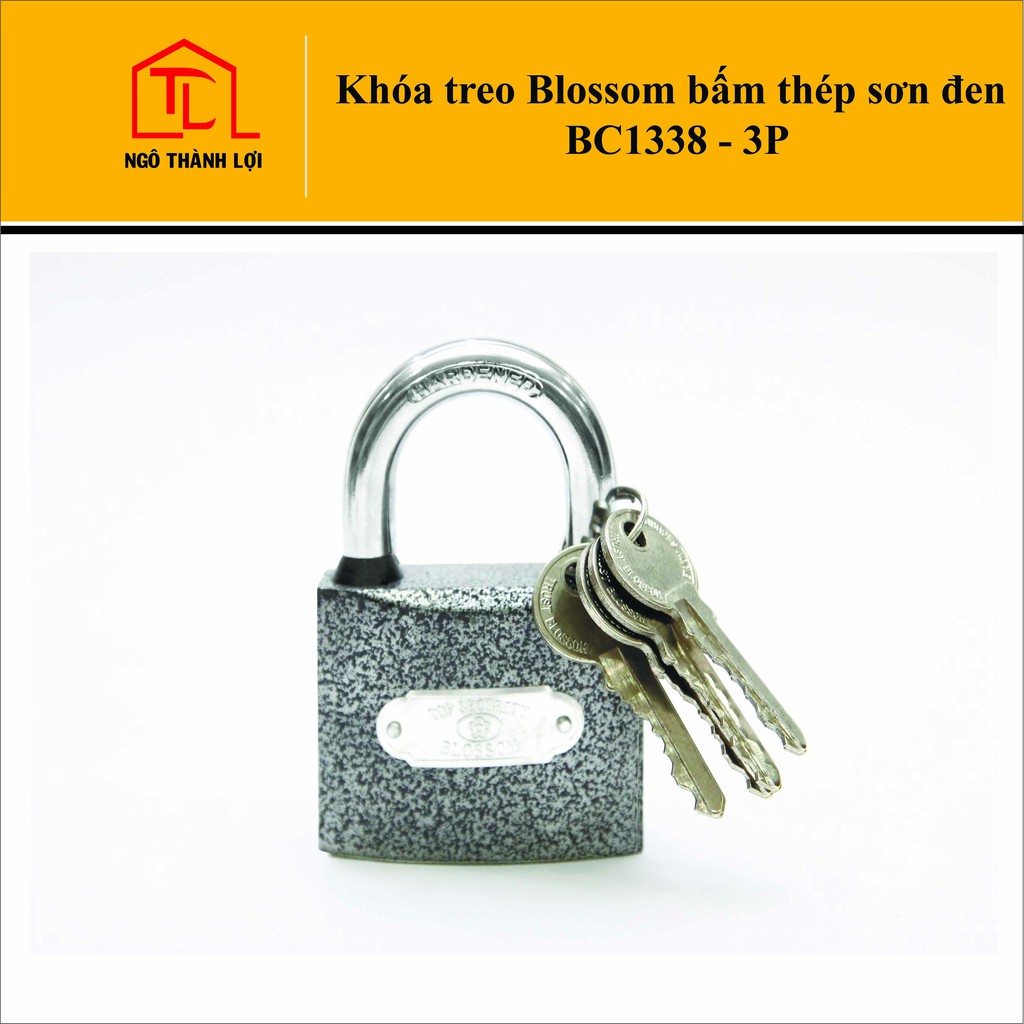 Khóa treo Blossom bấm thép sơn đen BC1338 - 4P / BC1350 - 5P / BC1363 - 6P