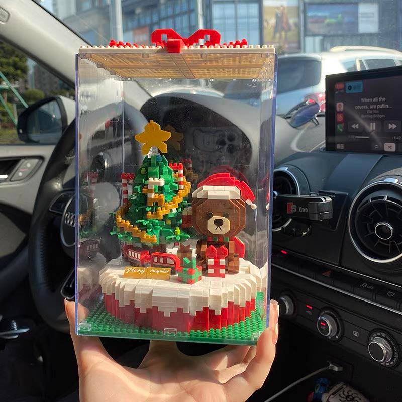 Đồ chơi xếp hình GATO GẤU NÂU| Đồ chơi lắp ráp nanoblock| Bộ gấu noel