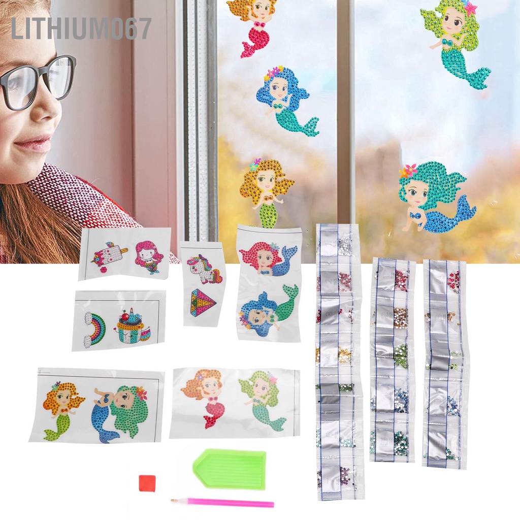 � Lithium067 Hình dán nàng tiên cá Bức tranh Rhinestone Nhân vật hoạt hình Nhãn dán Hình người giúp việc Biển Giảm căng thẳng thân thiện với môi trường Tự làm