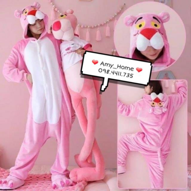 [Giảm 29k-FREESHIP] BỘ ĐỒ THÚ BÁO HỒNG - PINK PANTHER Bộ đồ thú