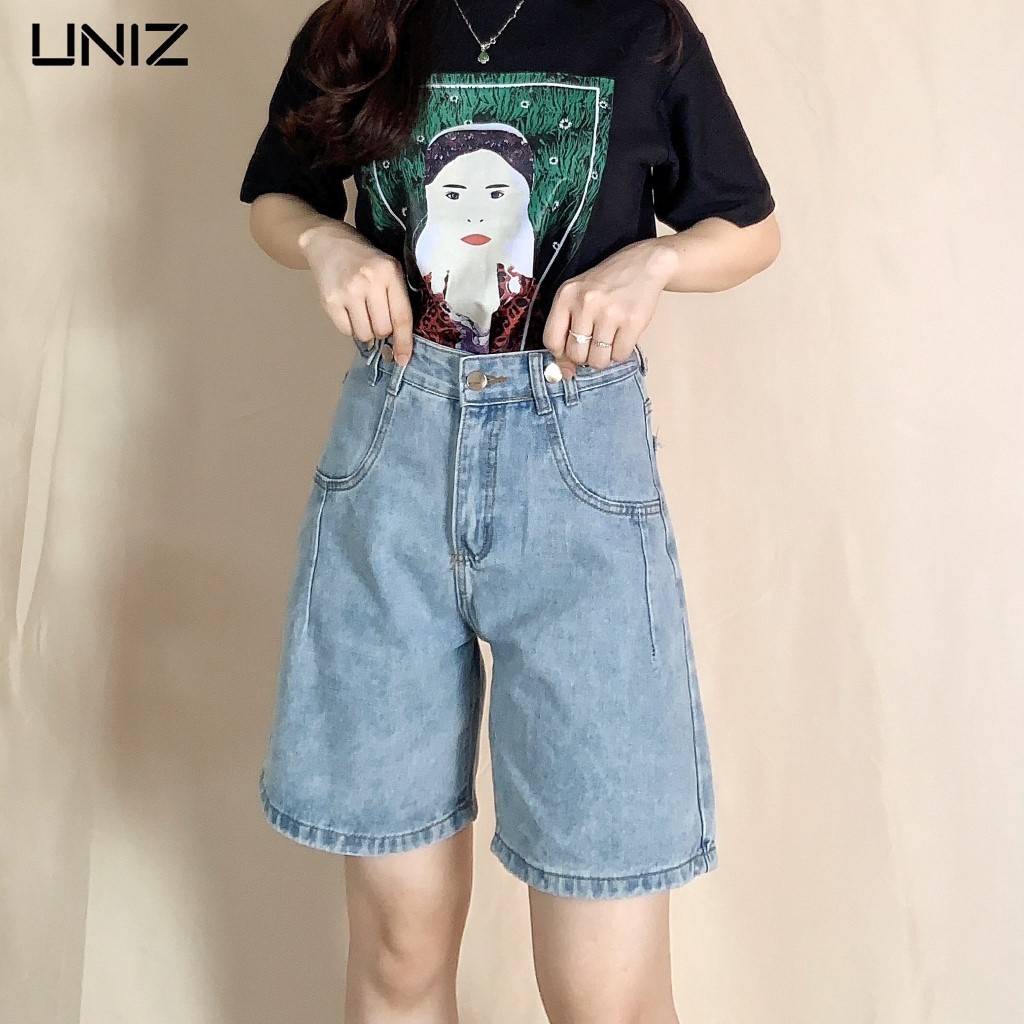 Quần short Jean Nữ 4 Khuy Cách Điệu UNIZ | BigBuy360 - bigbuy360.vn