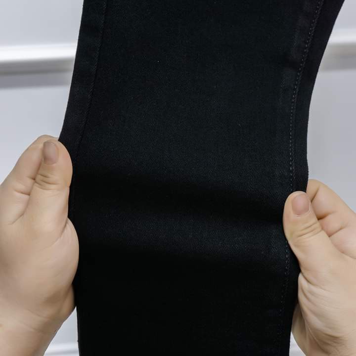 Quần jean nữ đen lưng cao ống loe cao cấp hàng VNXK RUBIE JEANS 2906